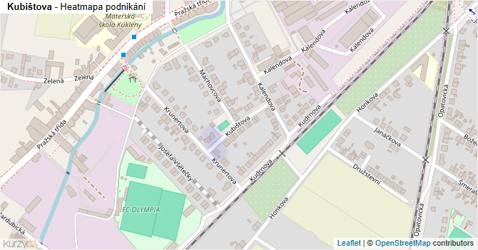 Kubištova - mapa podnikání