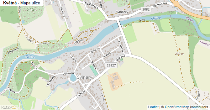 Květná - mapa ulice