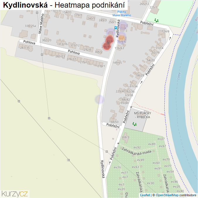 Mapa Kydlinovská - Firmy v ulici.