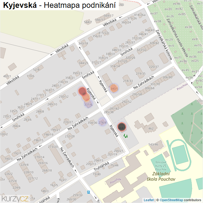 Mapa Kyjevská - Firmy v ulici.