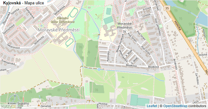 Kyjovská - mapa ulice
