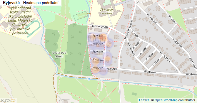 Kyjovská - mapa podnikání