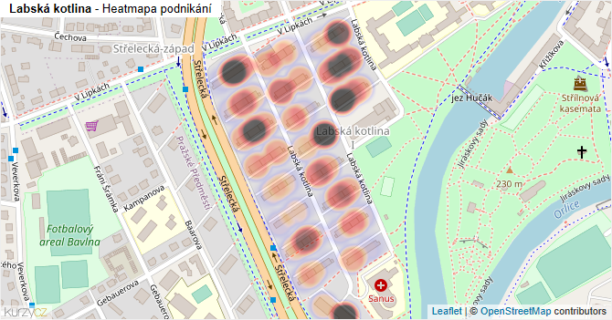 Labská kotlina - mapa podnikání