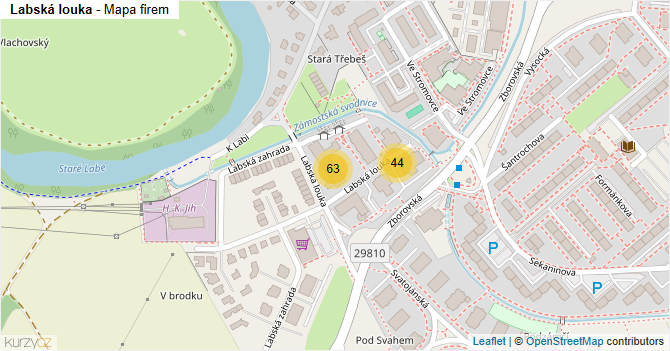 Labská louka - mapa firem
