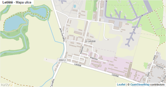 Letiště - mapa ulice