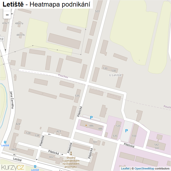Mapa Letiště - Firmy v ulici.