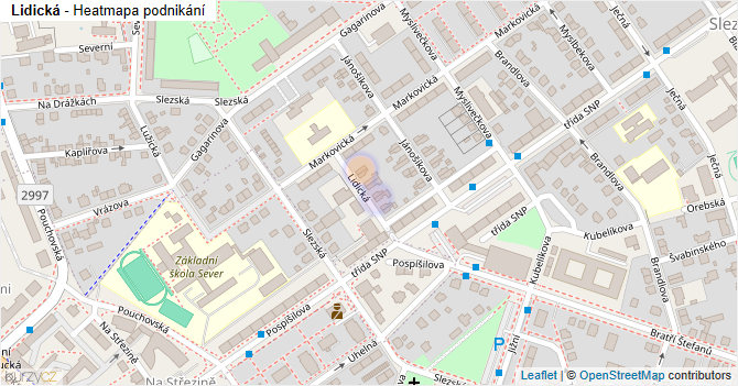Lidická - mapa podnikání