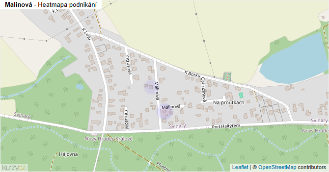 Malinová - mapa podnikání