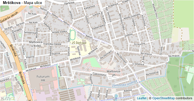 Mrštíkova - mapa ulice