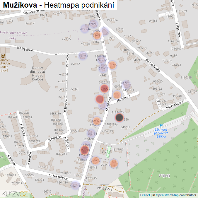 Mapa Mužíkova - Firmy v ulici.