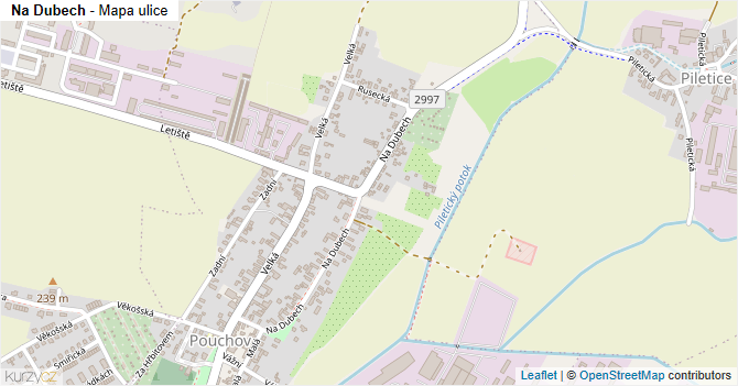 Na Dubech - mapa ulice