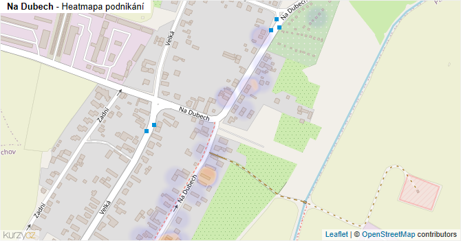 Na Dubech - mapa podnikání