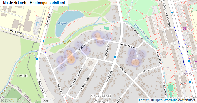 Na Jezírkách - mapa podnikání