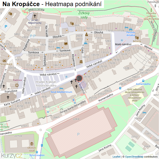 Mapa Na Kropáčce - Firmy v ulici.