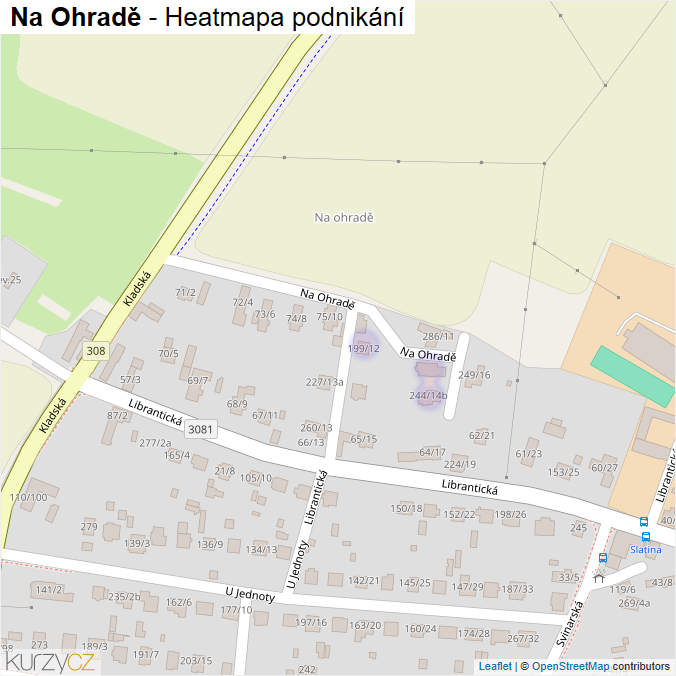 Mapa Na Ohradě - Firmy v ulici.