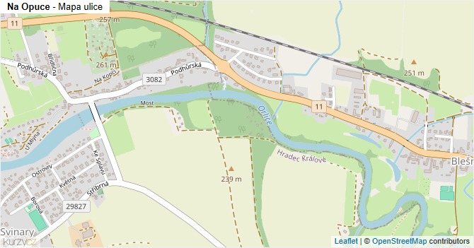 Na Opuce - mapa ulice