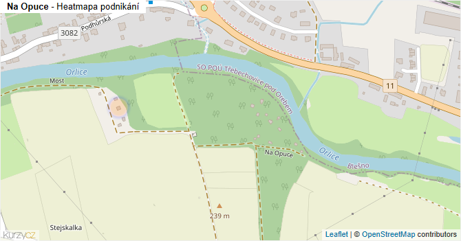 Na Opuce - mapa podnikání
