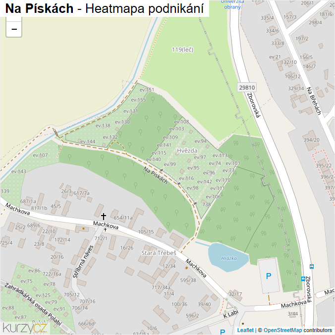 Mapa Na Pískách - Firmy v ulici.