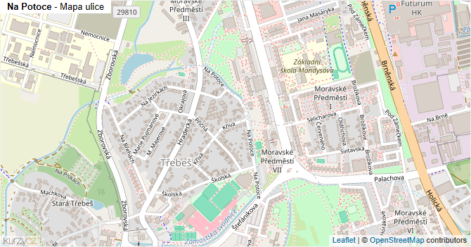 Na Potoce - mapa ulice