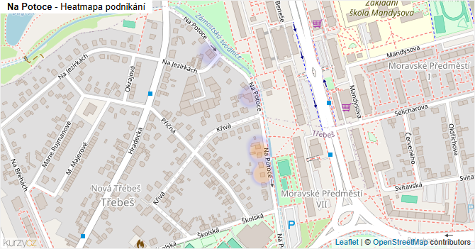 Na Potoce - mapa podnikání