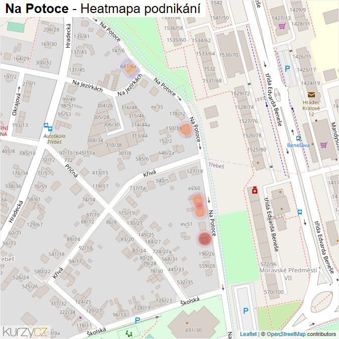 Mapa Na Potoce - Firmy v ulici.