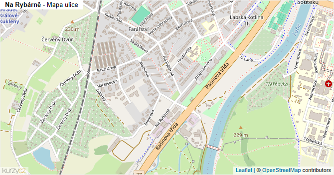 Na Rybárně - mapa ulice