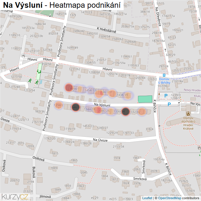 Mapa Na Výsluní - Firmy v ulici.