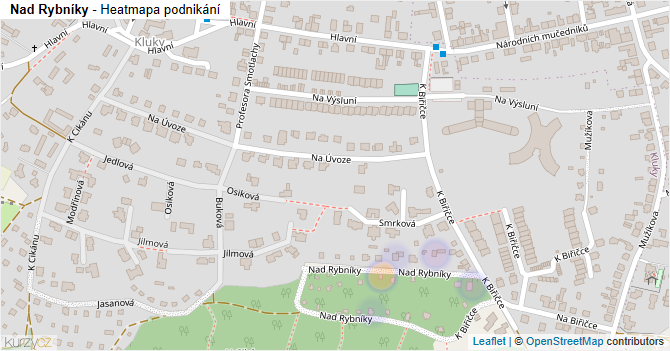 Nad Rybníky - mapa podnikání