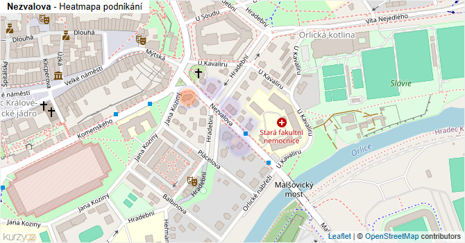 Nezvalova - mapa podnikání