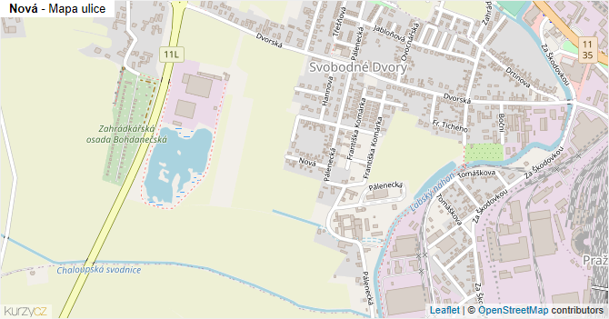 Nová - mapa ulice