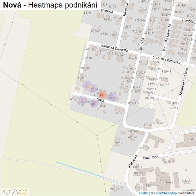 Mapa Nová - Firmy v ulici.