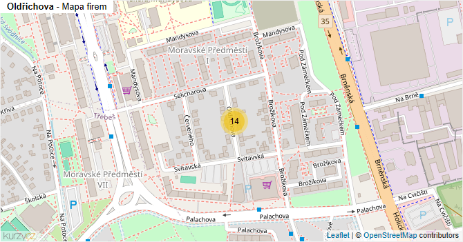 Oldřichova - mapa firem
