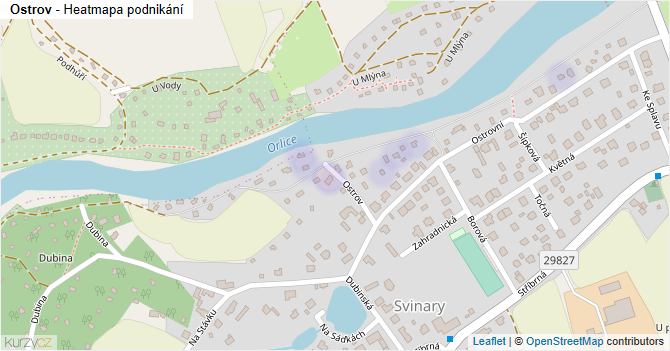 Ostrov - mapa podnikání