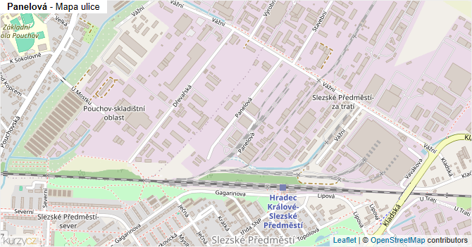 Panelová - mapa ulice