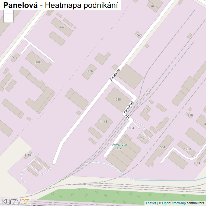 Mapa Panelová - Firmy v ulici.