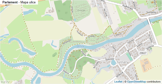 Parlament - mapa ulice