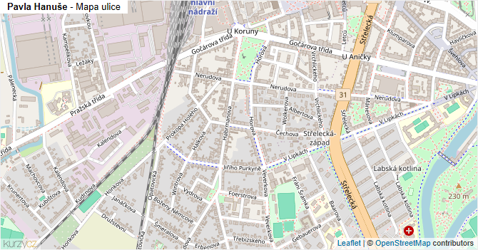 Pavla Hanuše - mapa ulice