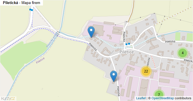 Piletická - mapa firem