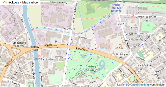 Pilnáčkova - mapa ulice