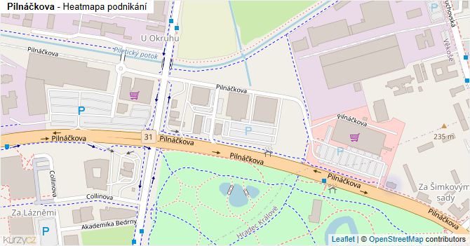 Pilnáčkova - mapa podnikání
