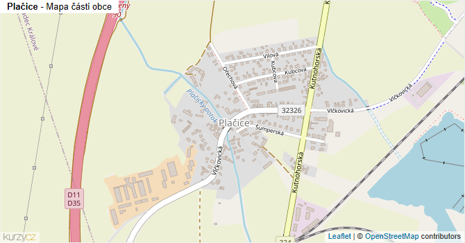 Plačice - mapa části obce