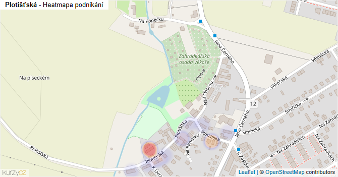 Plotišťská - mapa podnikání