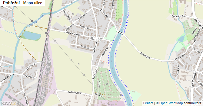 Pobřežní - mapa ulice