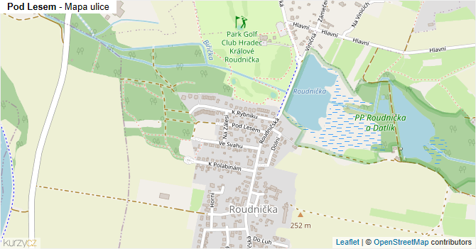 Pod Lesem - mapa ulice
