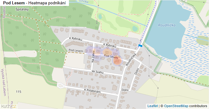 Pod Lesem - mapa podnikání