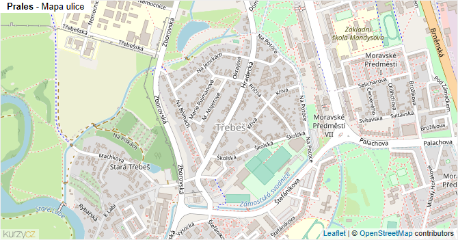 Prales - mapa ulice