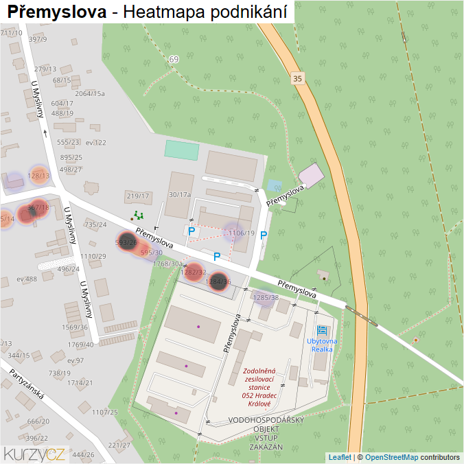 Mapa Přemyslova - Firmy v ulici.