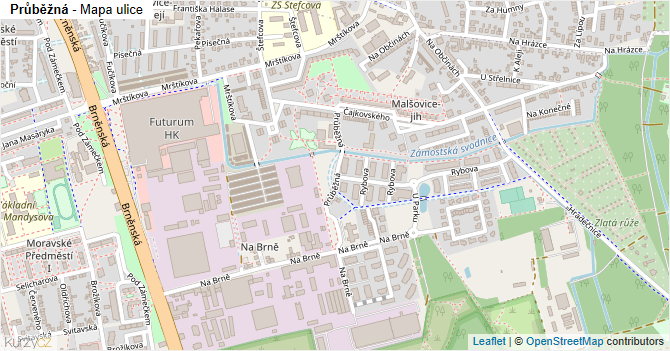 Průběžná - mapa ulice