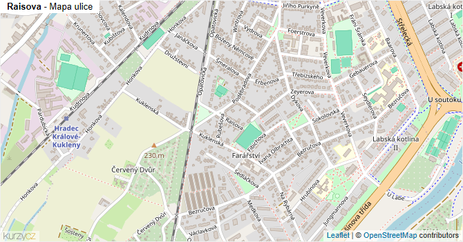 Raisova - mapa ulice