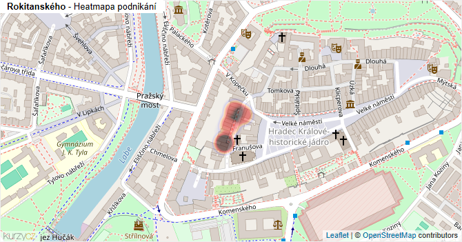 Rokitanského - mapa podnikání